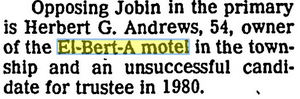 El-Bert-A Motel & Coffee Shop - Another Owner Of Motel Is Mentioned In 1984